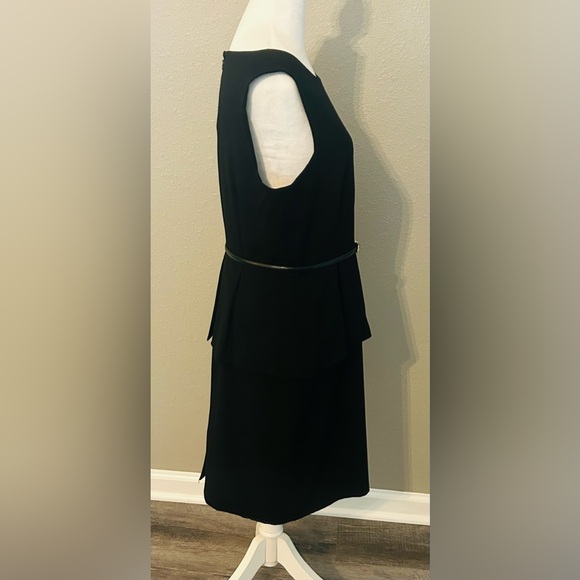 CALVIN KLEIN Elegant Formal Black Belted Dress size 12 Excellent Condition - Picture 4 of 14